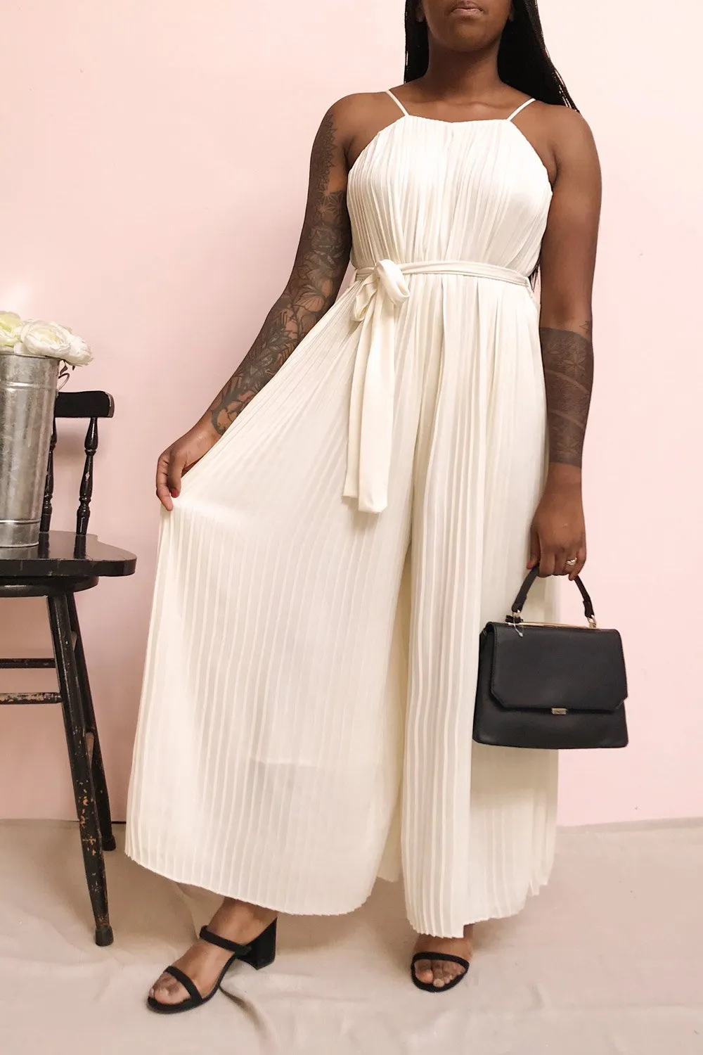 Montijo | Pleated Wide Leg Jumpsuit