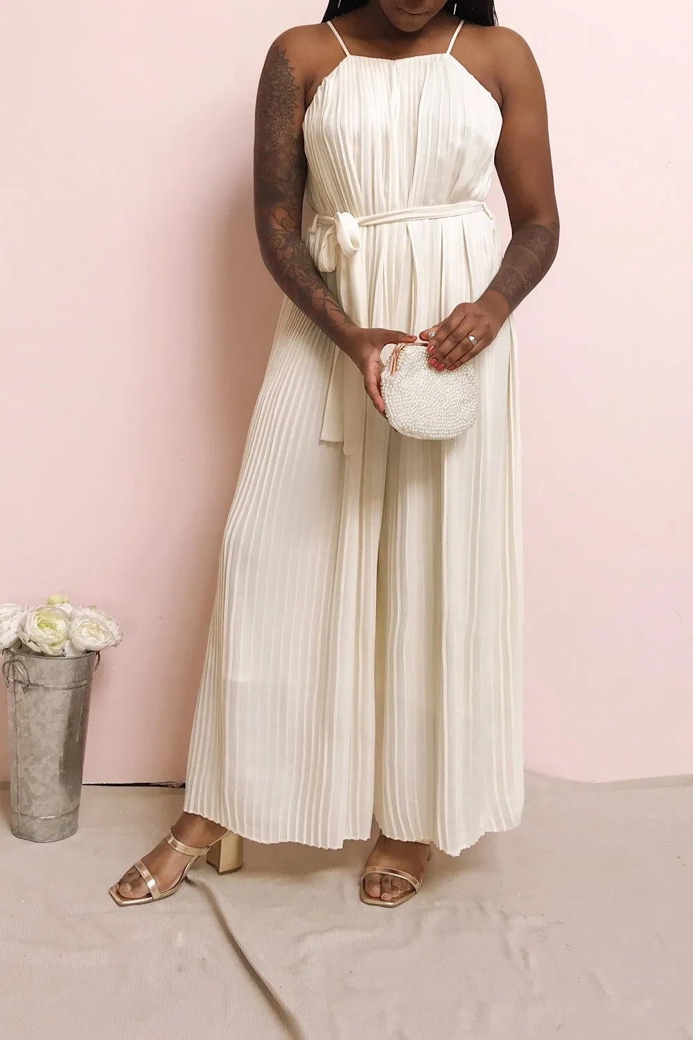 Montijo | Pleated Wide Leg Jumpsuit