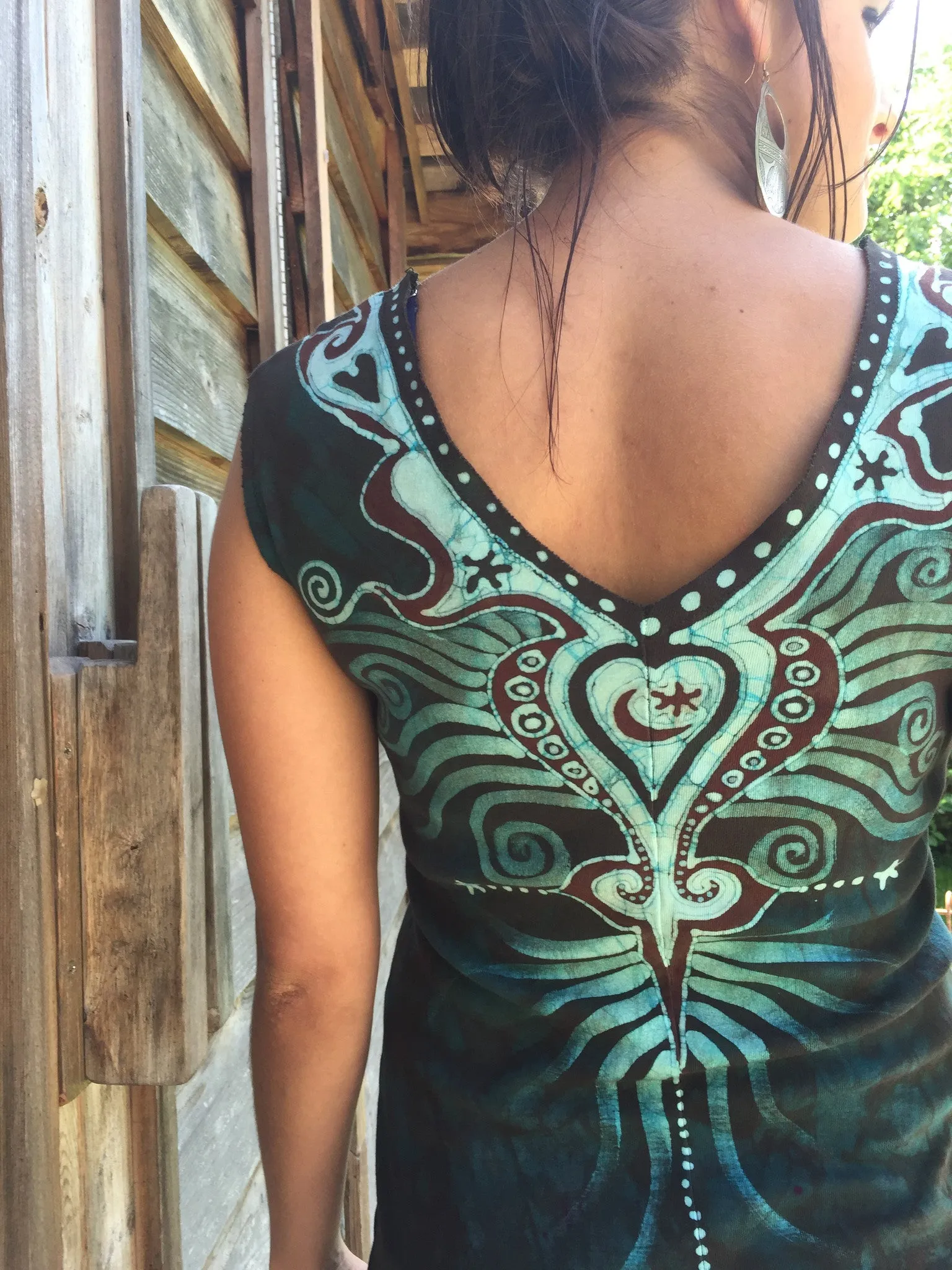 Moss Heart Tree Organic Cotton Batik Dress