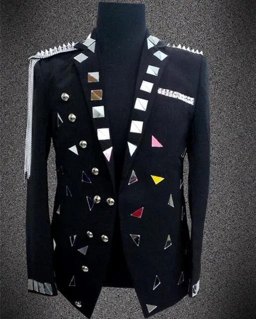 Multi Shapes Sequin Costume Style Men Blazer