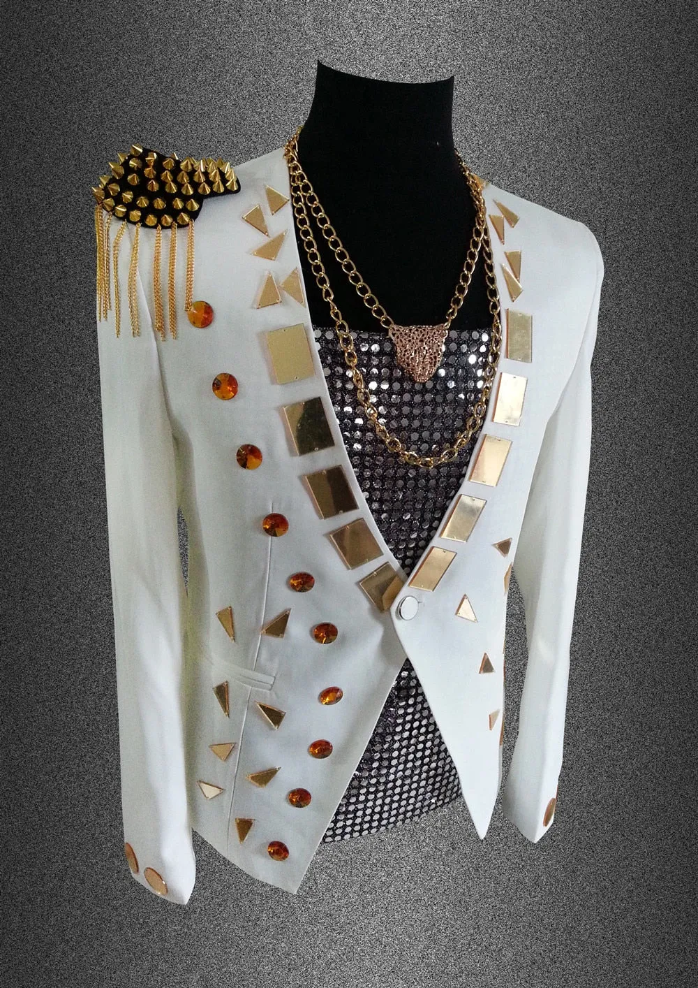 Multi Shapes Sequin Costume Style Men Blazer