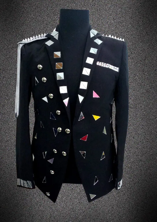 Multi Shapes Sequin Costume Style Men Blazer