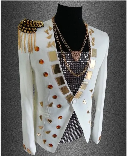 Multi Shapes Sequin Costume Style Men Blazer