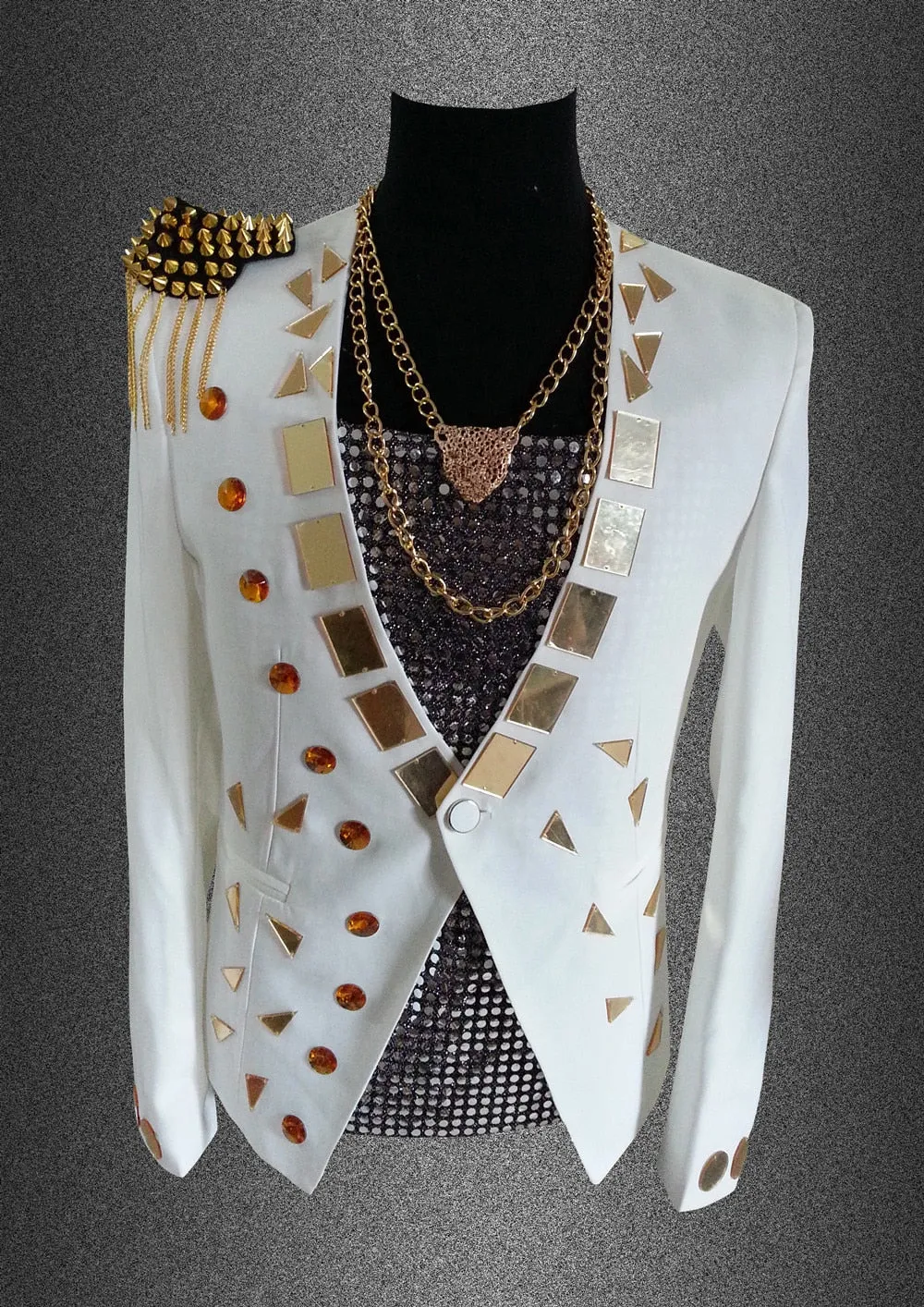 Multi Shapes Sequin Costume Style Men Blazer