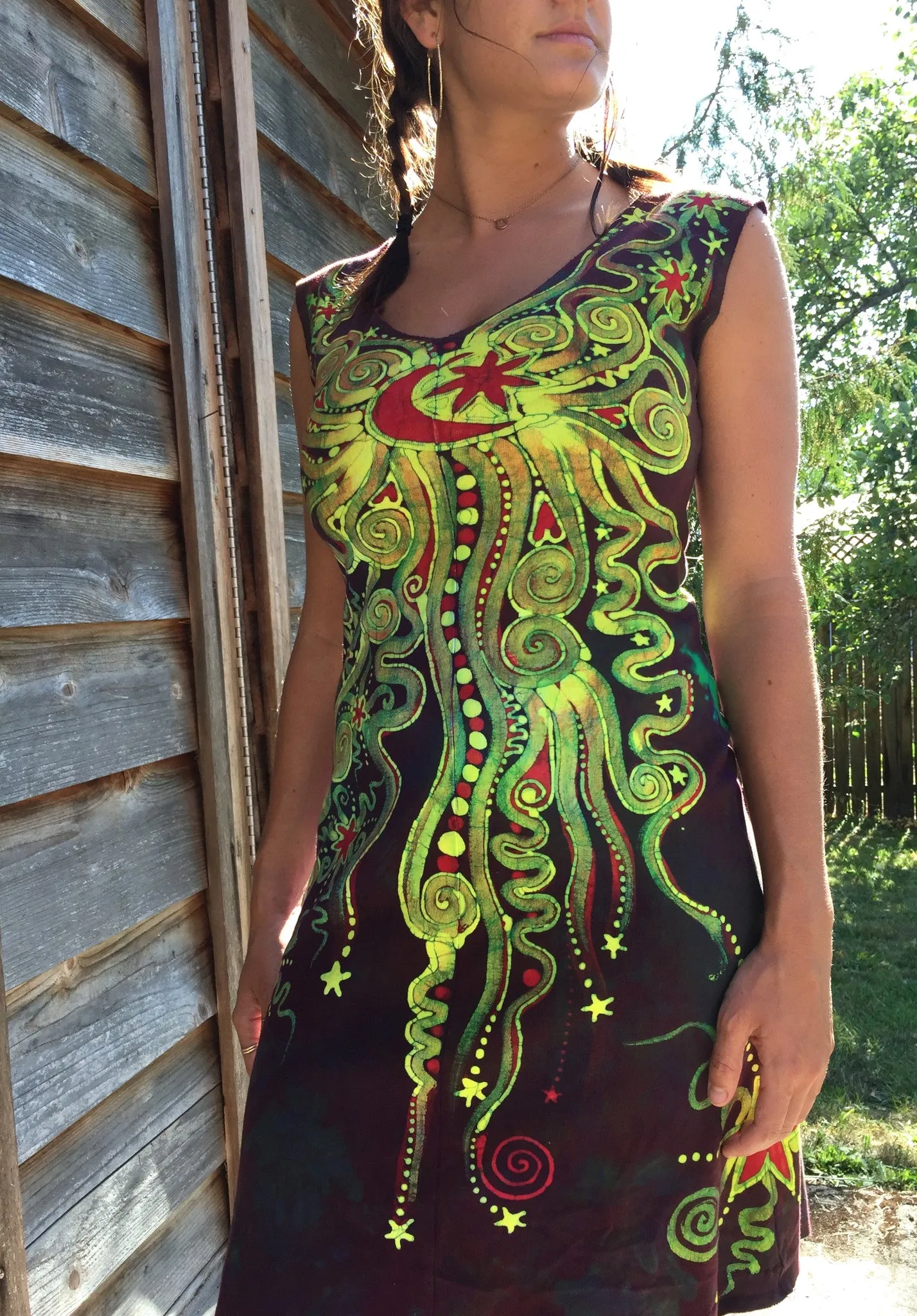 Mystic Stardust Organic Cotton Batik Dress