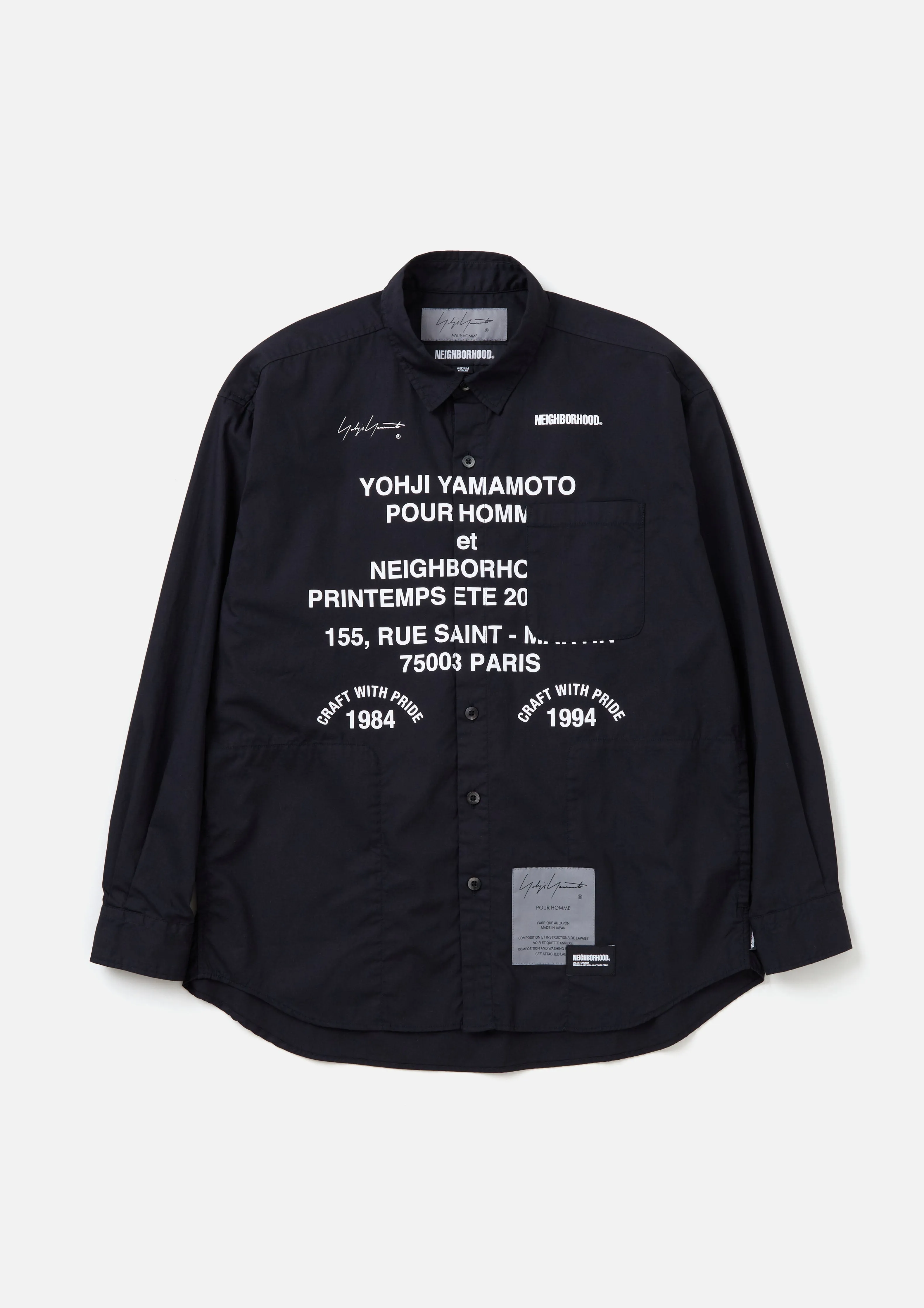 NH X YOHJI YAMAMOTO . PRINT SHIRT LS