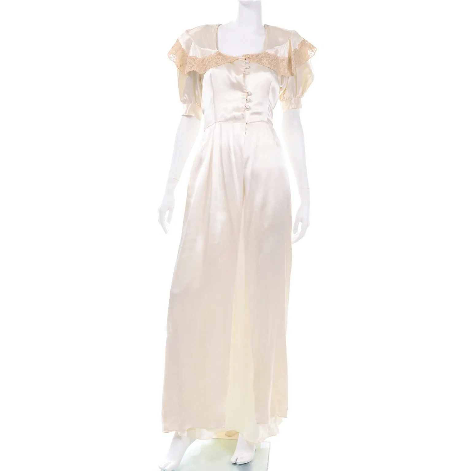 ON HOLD // 1930s Helen Lobel Hollywood Glamour Vintage Slipper Satin Nightgown