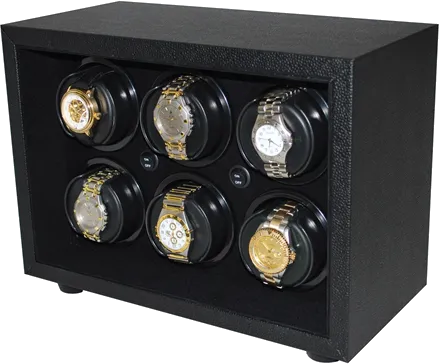 ORBITA - InSafe 6 Watch Winder | Black Leatherette