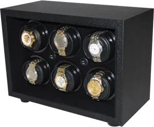 ORBITA - InSafe 6 Watch Winder | Black Leatherette