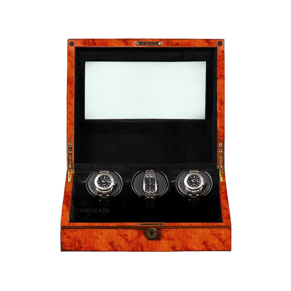 ORBITA - Siena 3 Triple Watch Winder | Burlwood