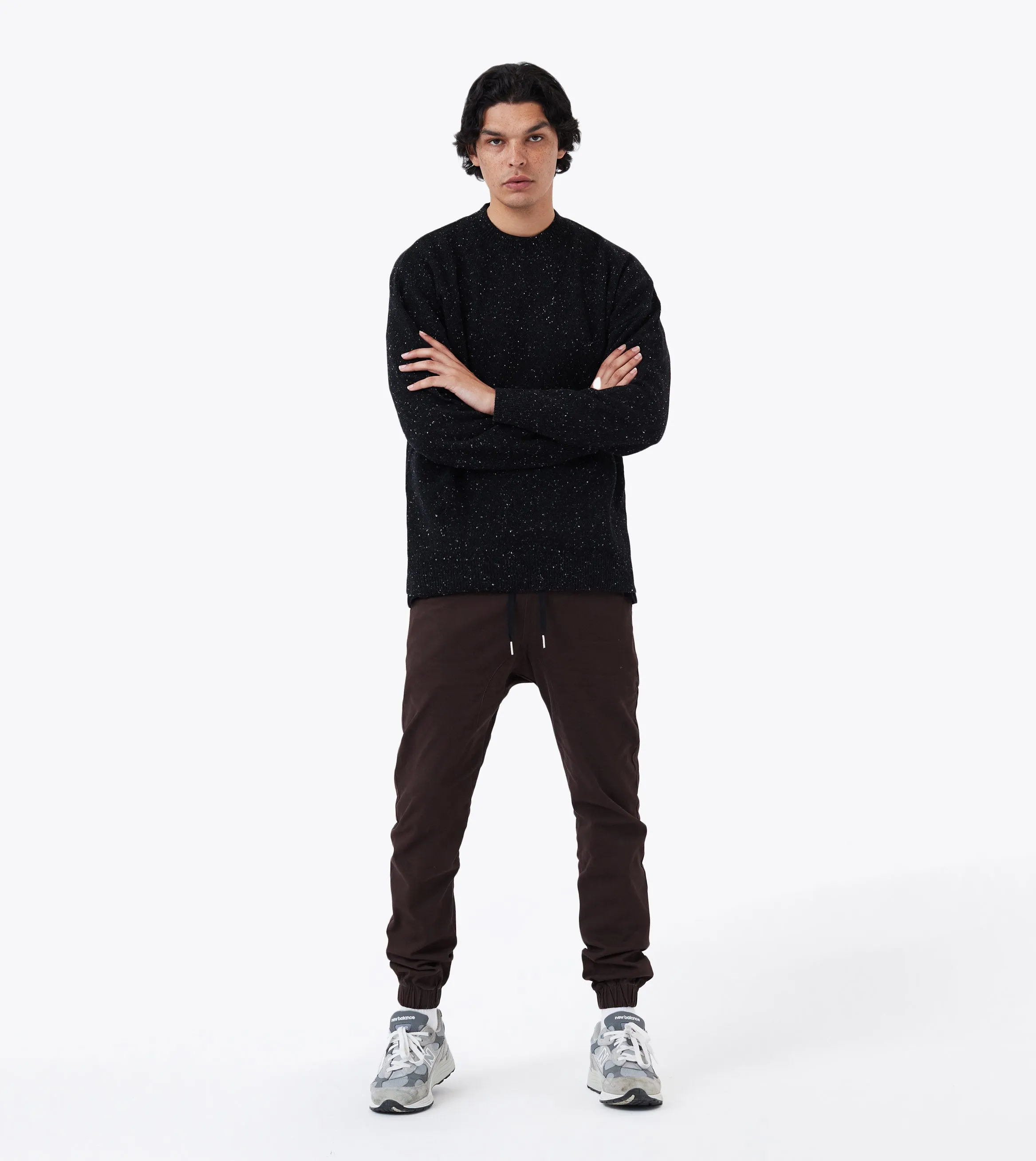 OS Crew Knit Black Flec