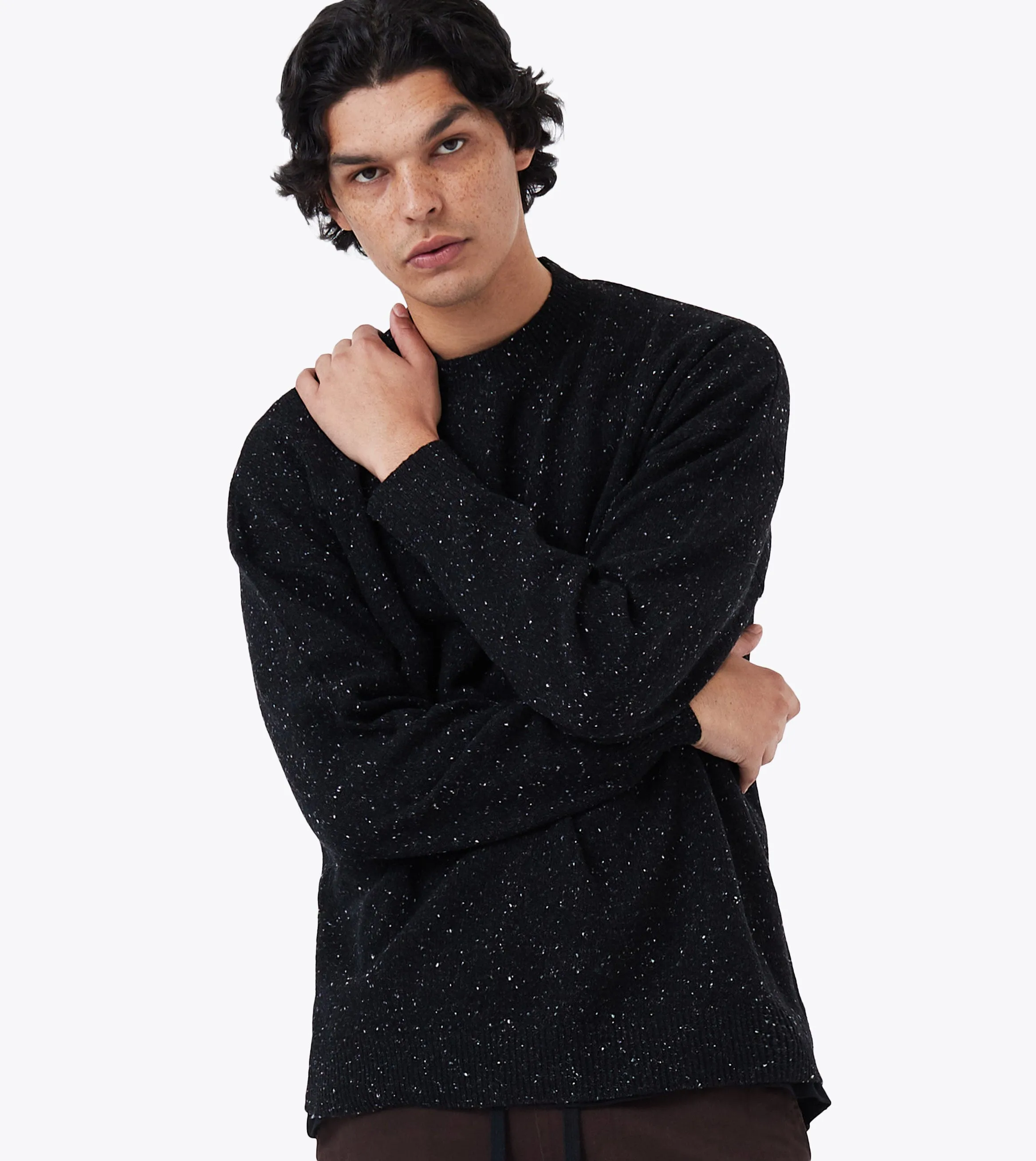 OS Crew Knit Black Flec