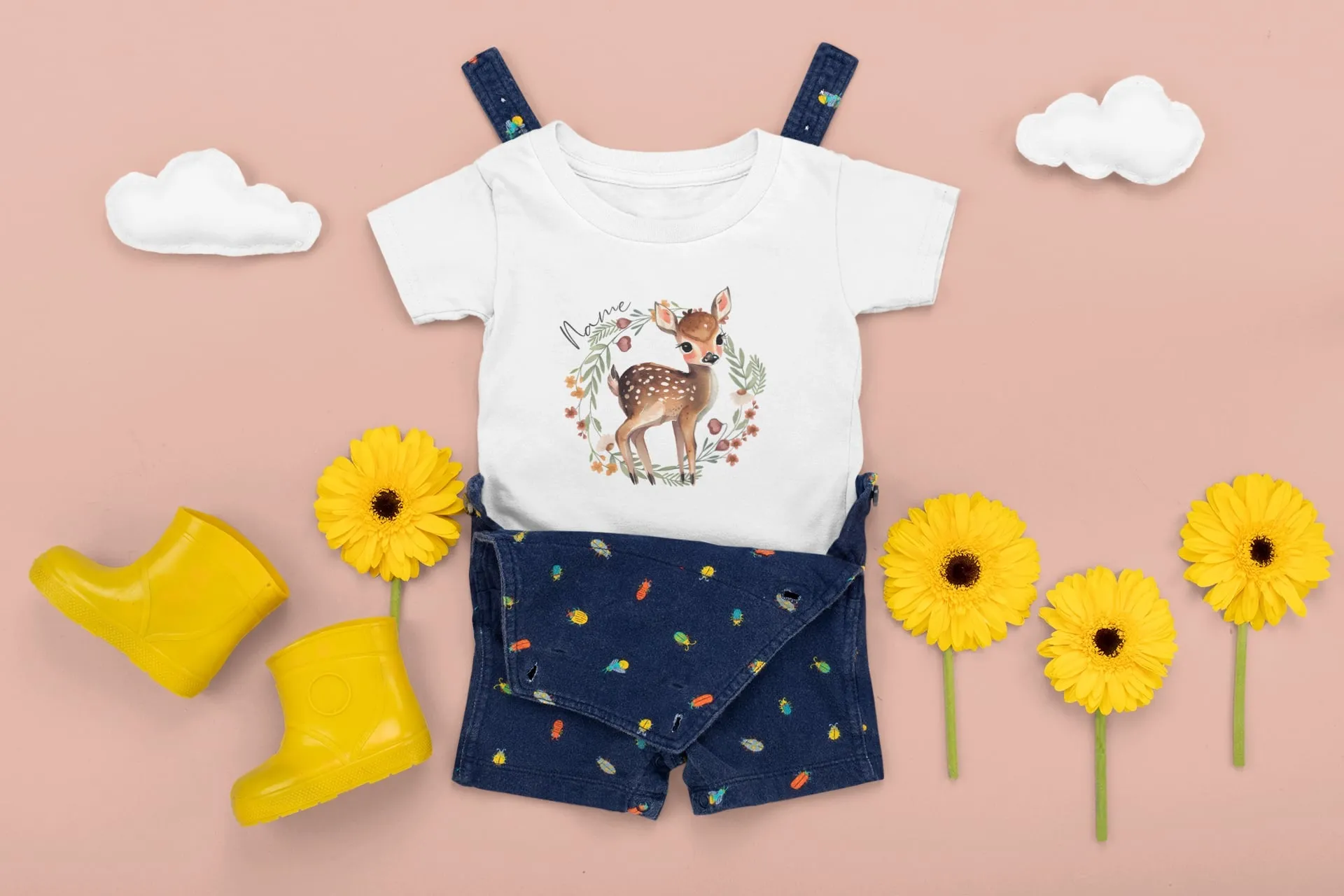 Personalised Kids Deer Tshirt