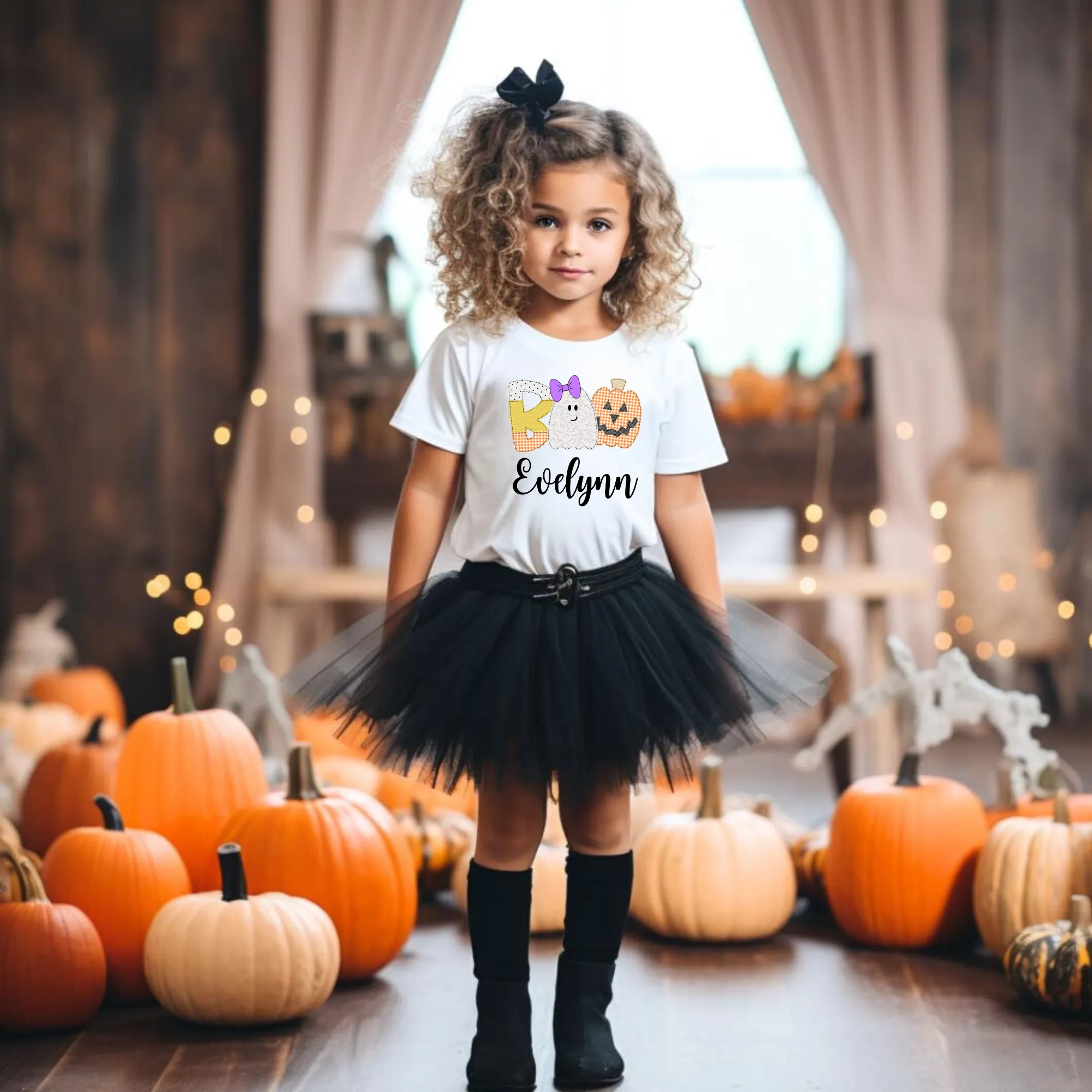 Personalized Halloween Boo Shirt for Girls