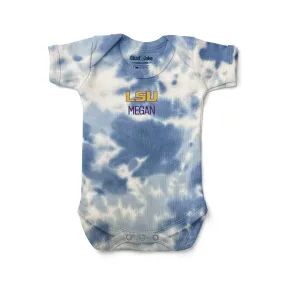 Personalized LSU Tigers Tie Dye Bodysuit