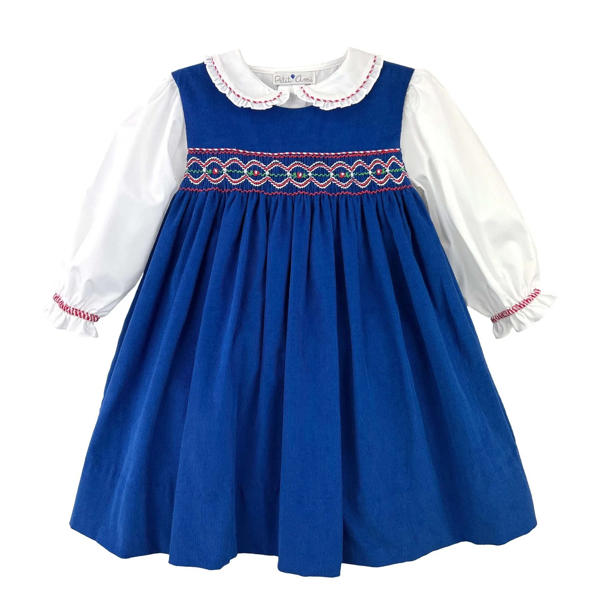 Petit Ami Royal Cord Jumper W/Smocking 4385 5109