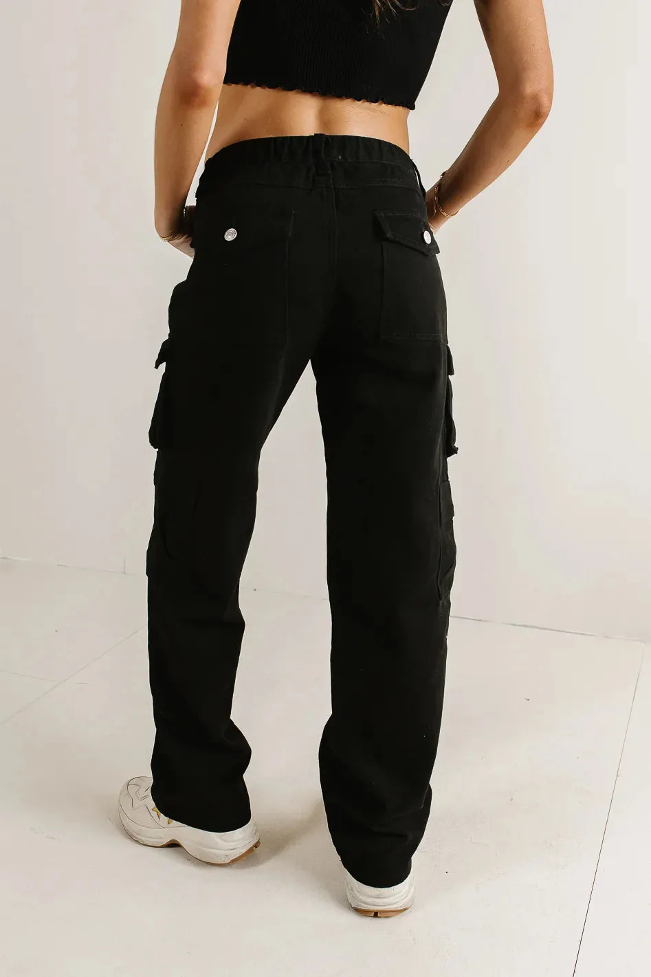 Phoebe Cargo Jeans in Black - FINAL SALE