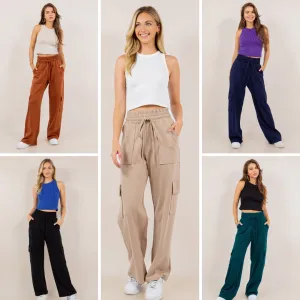 Ponte Stretch Cargo Pants In Five Colors