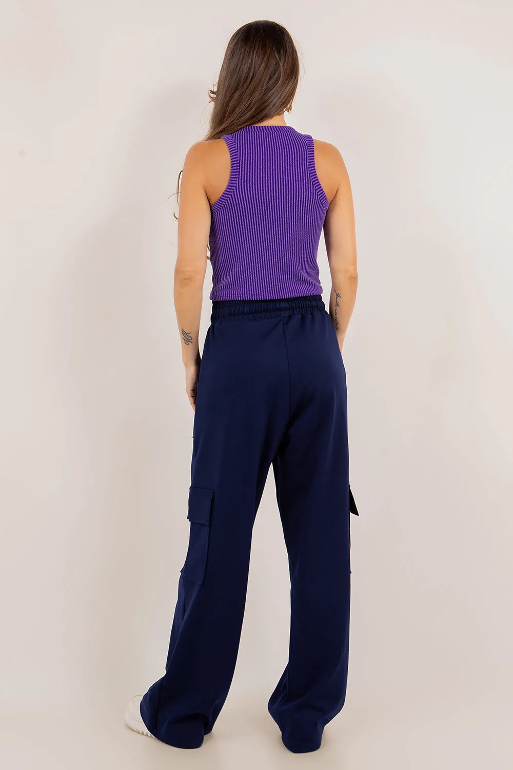 Ponte Stretch Cargo Pants In Five Colors