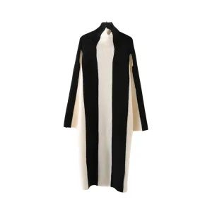 Pre Order:  Contrast Stripes Turtleneck Knit Dress