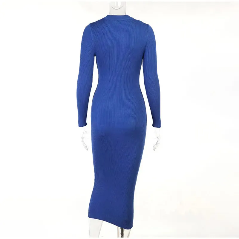 Pre Order:  Hollow Out Ribbed Midi Dress