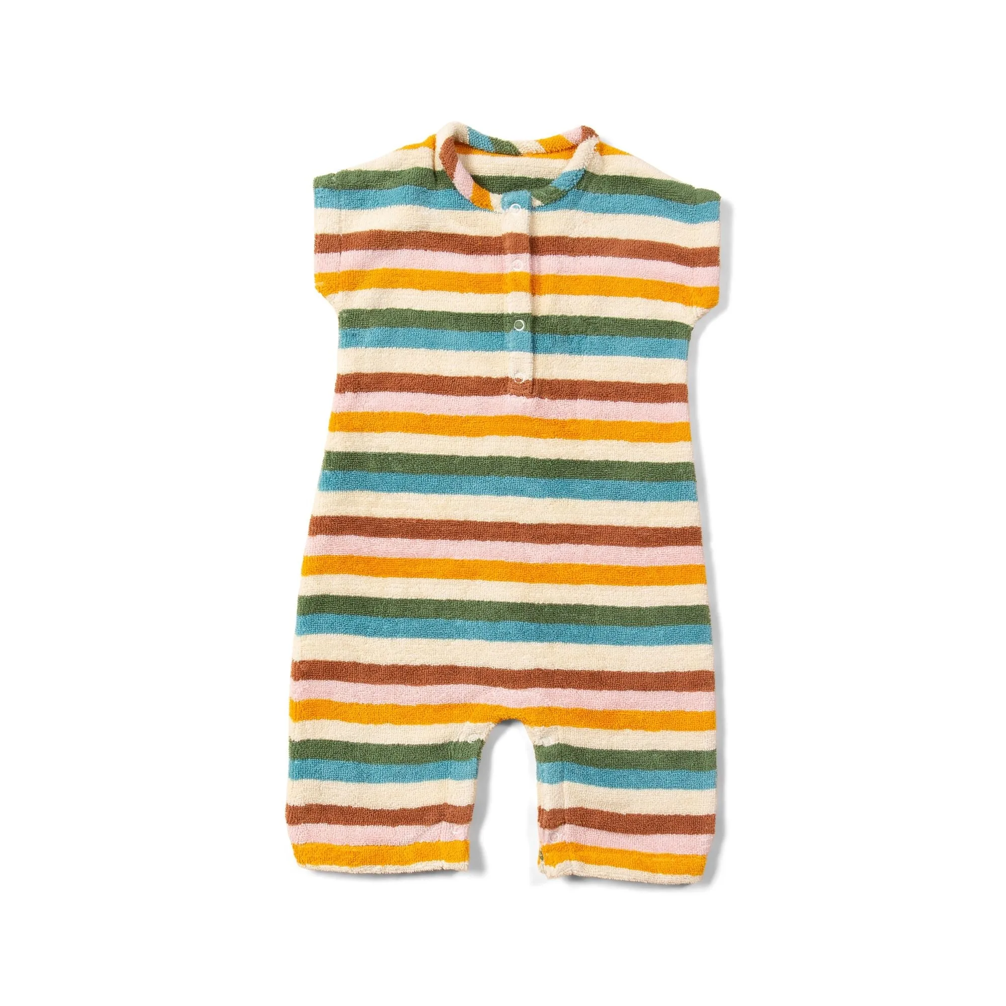 Rainbow Stripe Towelling Romper