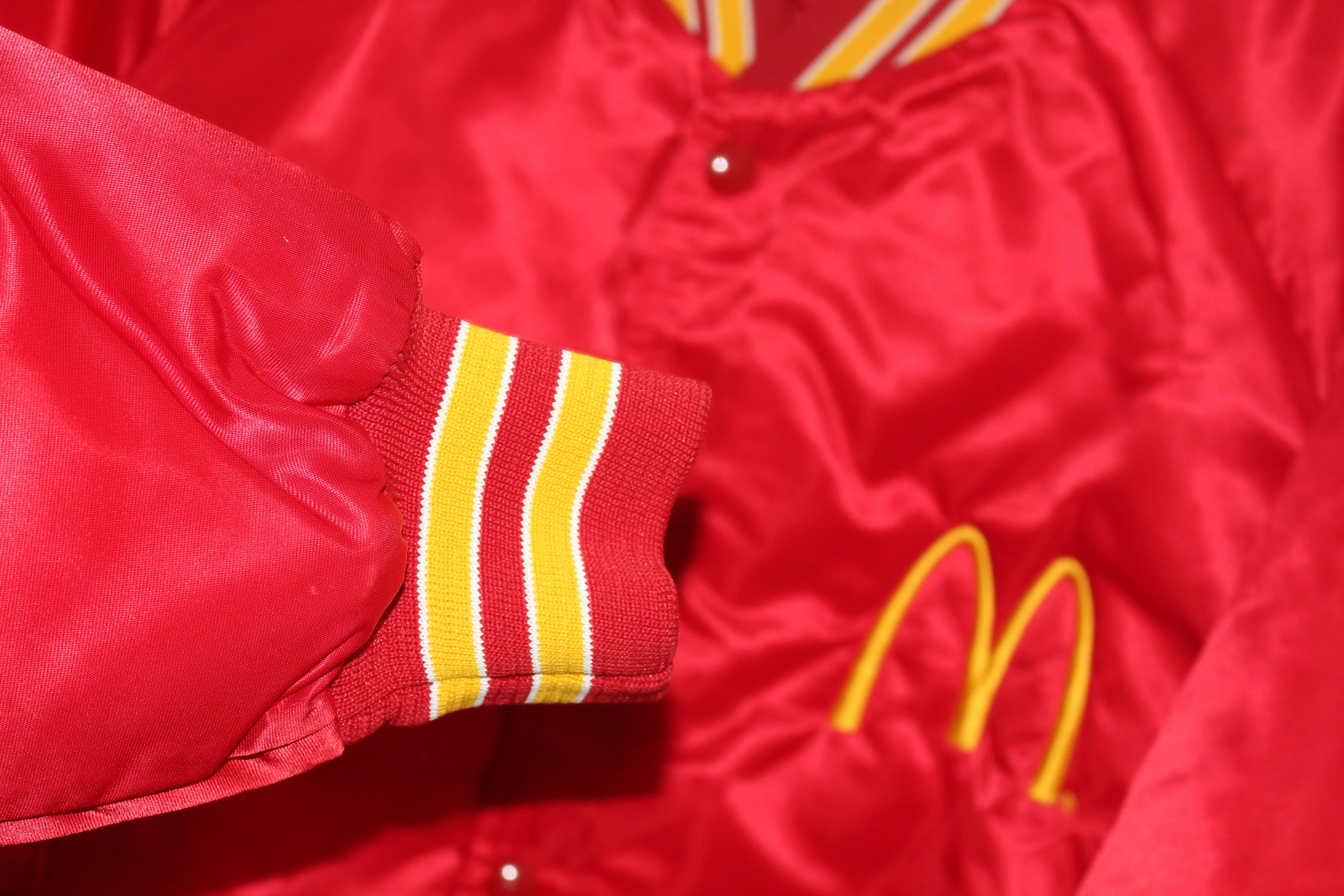 Rare McDonalds Chalk Line Satin Bomber Jacket (S)