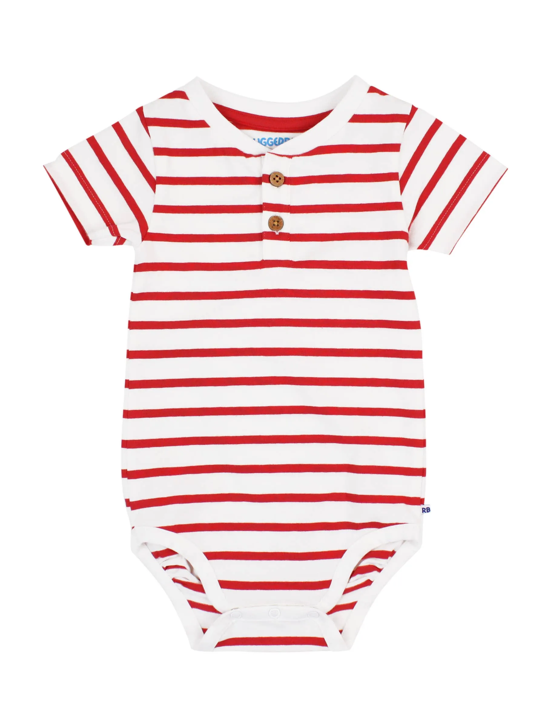 Red & White Stripe Henley Bodysuit