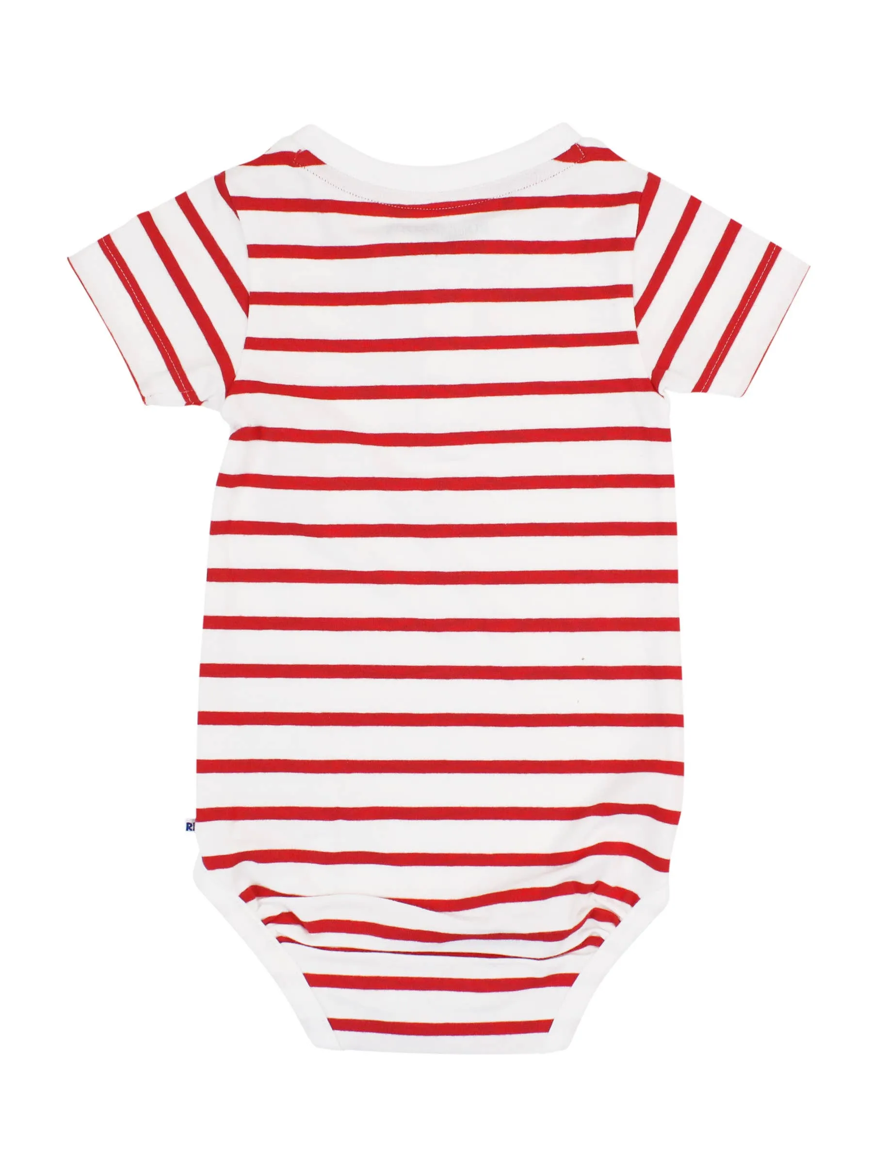 Red & White Stripe Henley Bodysuit