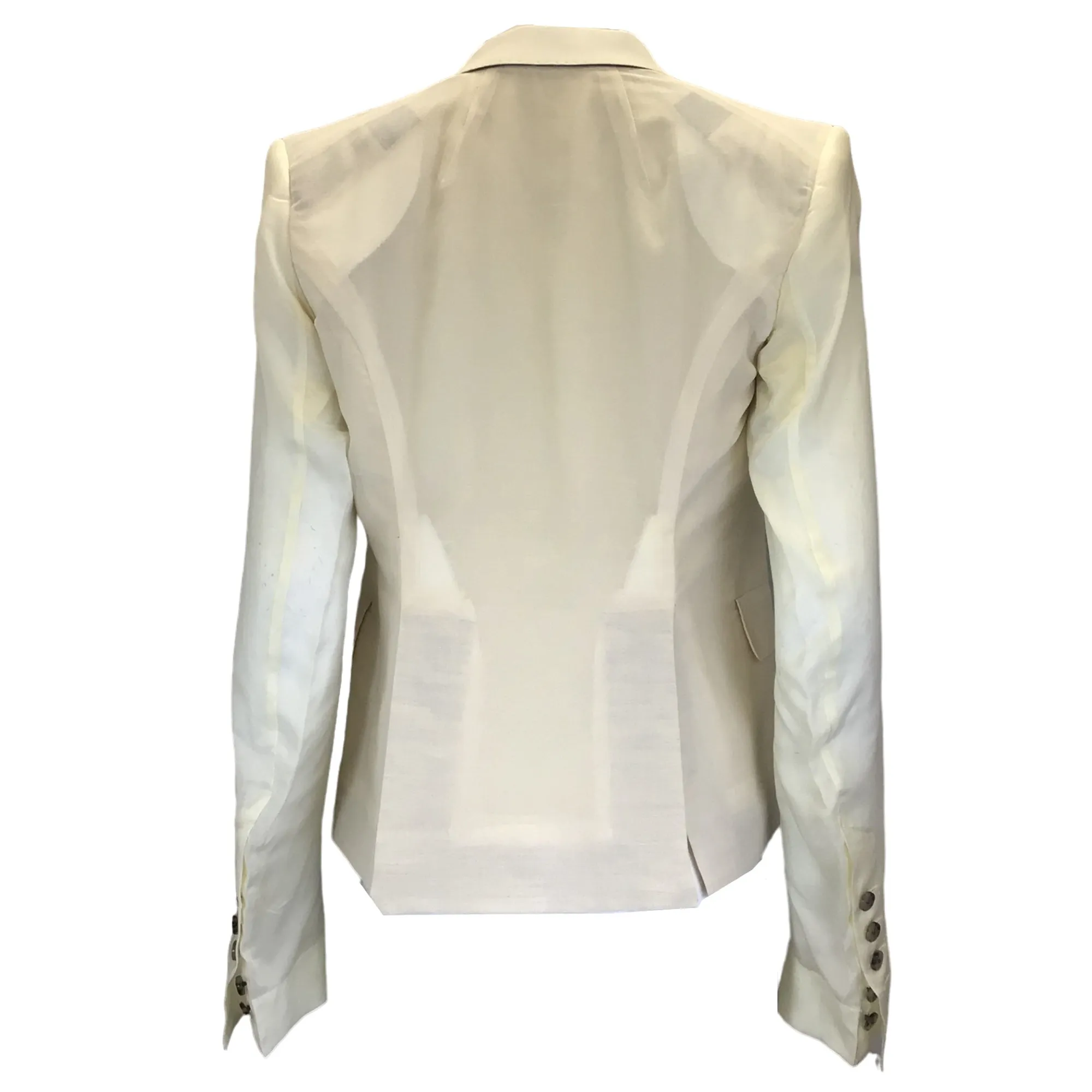 Rick Owens Ivory Chiffon Blazer in Natural