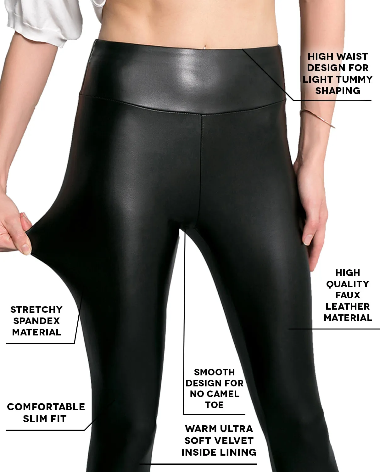 ROBERT MATTHEW Bodacious High Waisted Tummy Control Fashion Leggings for Women