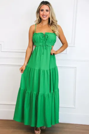 Santos Cutout Maxi Dress: Green