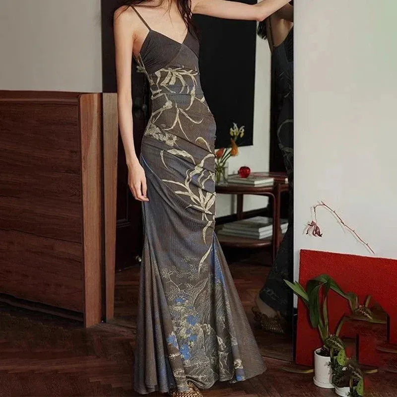 Satin Backless Slip Halter Neck Sleeveless Evening Maxi Sexy Dress