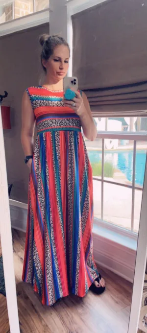 Serape Cheetah Maxi Dress