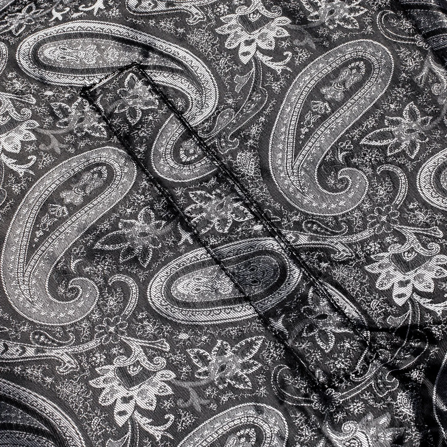 Silver Black Paisley Men's Zipper Thin Jacket