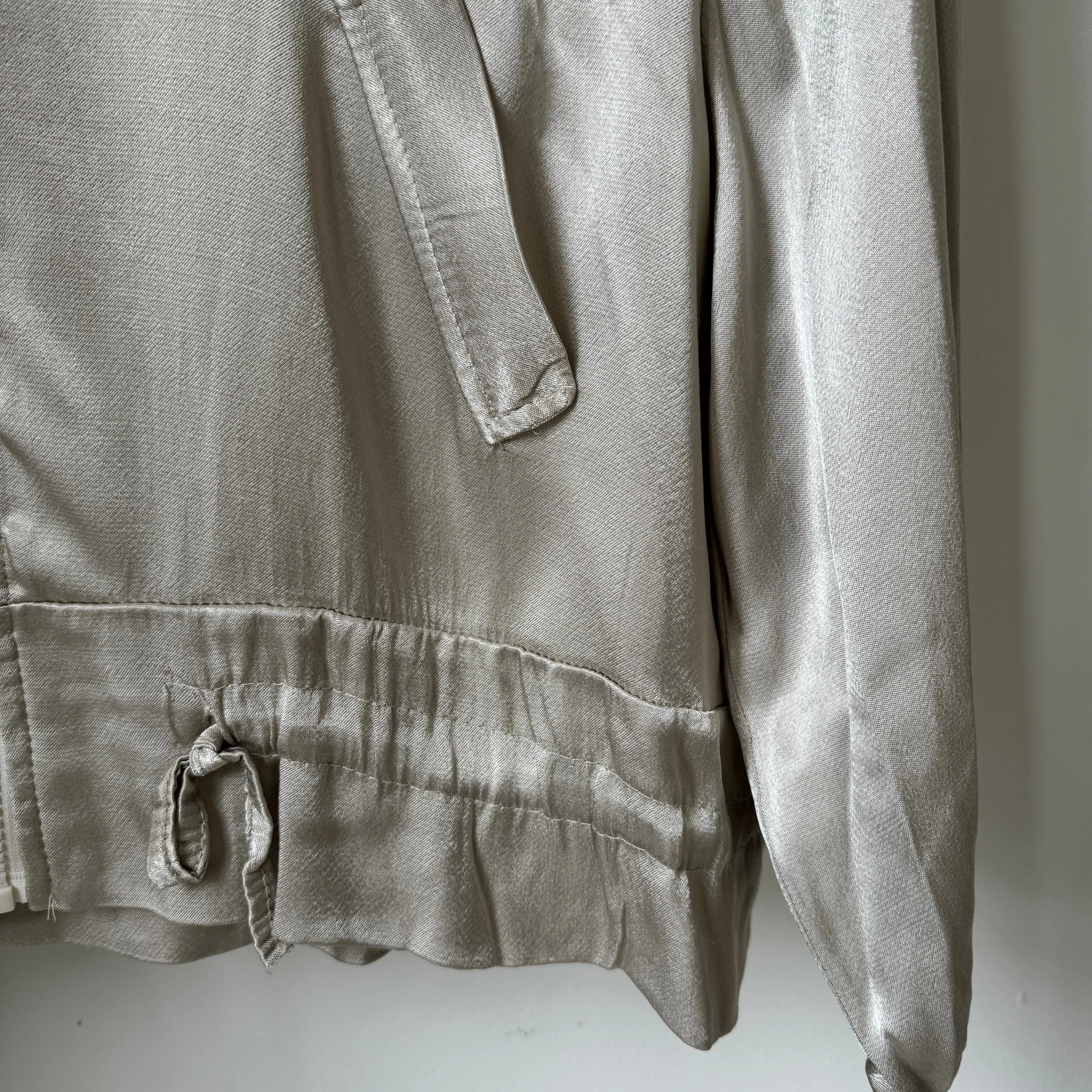 SILVER CHAMPAGNE Satin bomber top  *NEW*