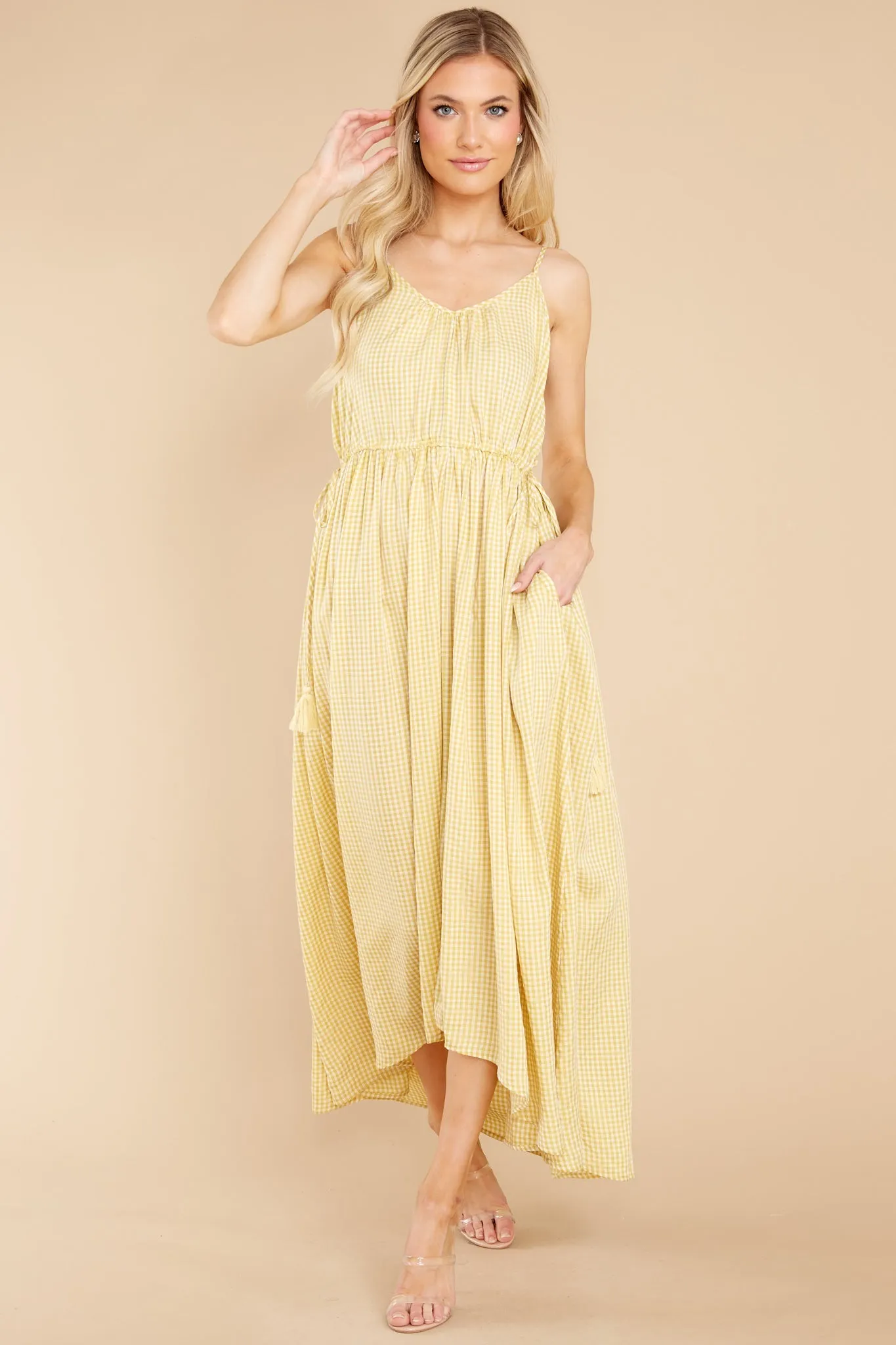 Simple Magic Yellow Gingham Maxi Dress