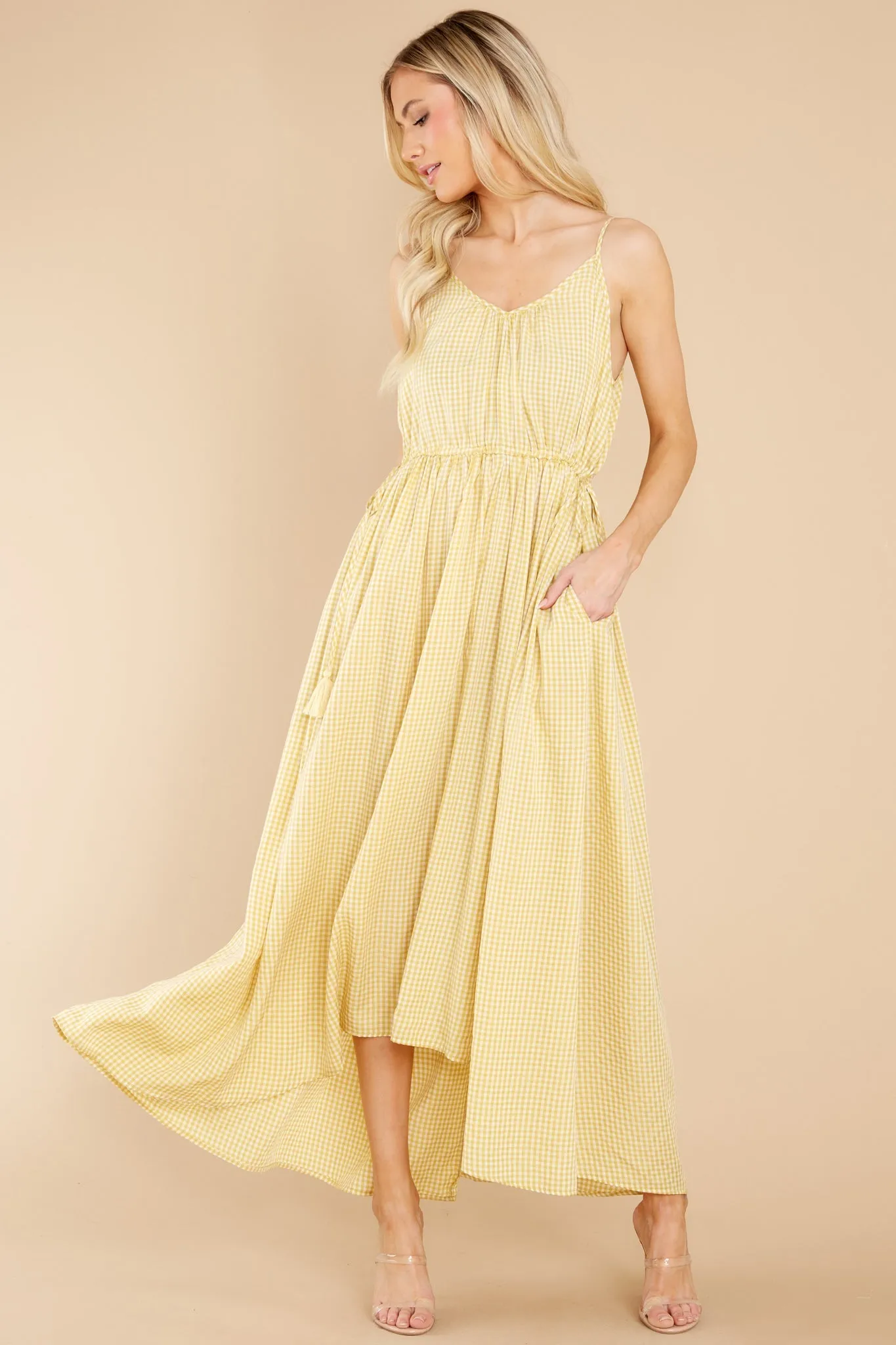 Simple Magic Yellow Gingham Maxi Dress