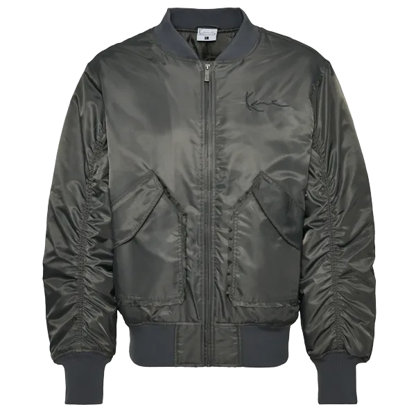 Small Signature Distressed Bomber Jacket anthracite