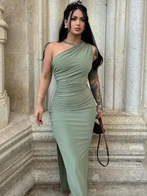 Solid Sexy Backless O-Neck Slim Elegant Sleeveless Sling Maxi Spring Dress