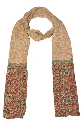 SOP0013- Kalamkari Oblong Scarf with border print