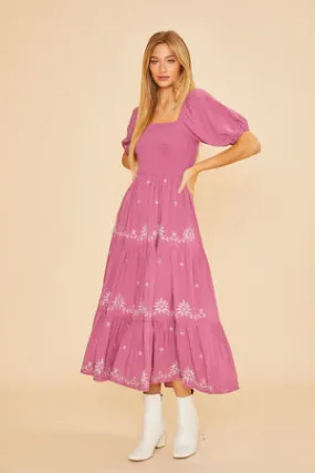 Square Neck Maxi Dress Dk Mauve