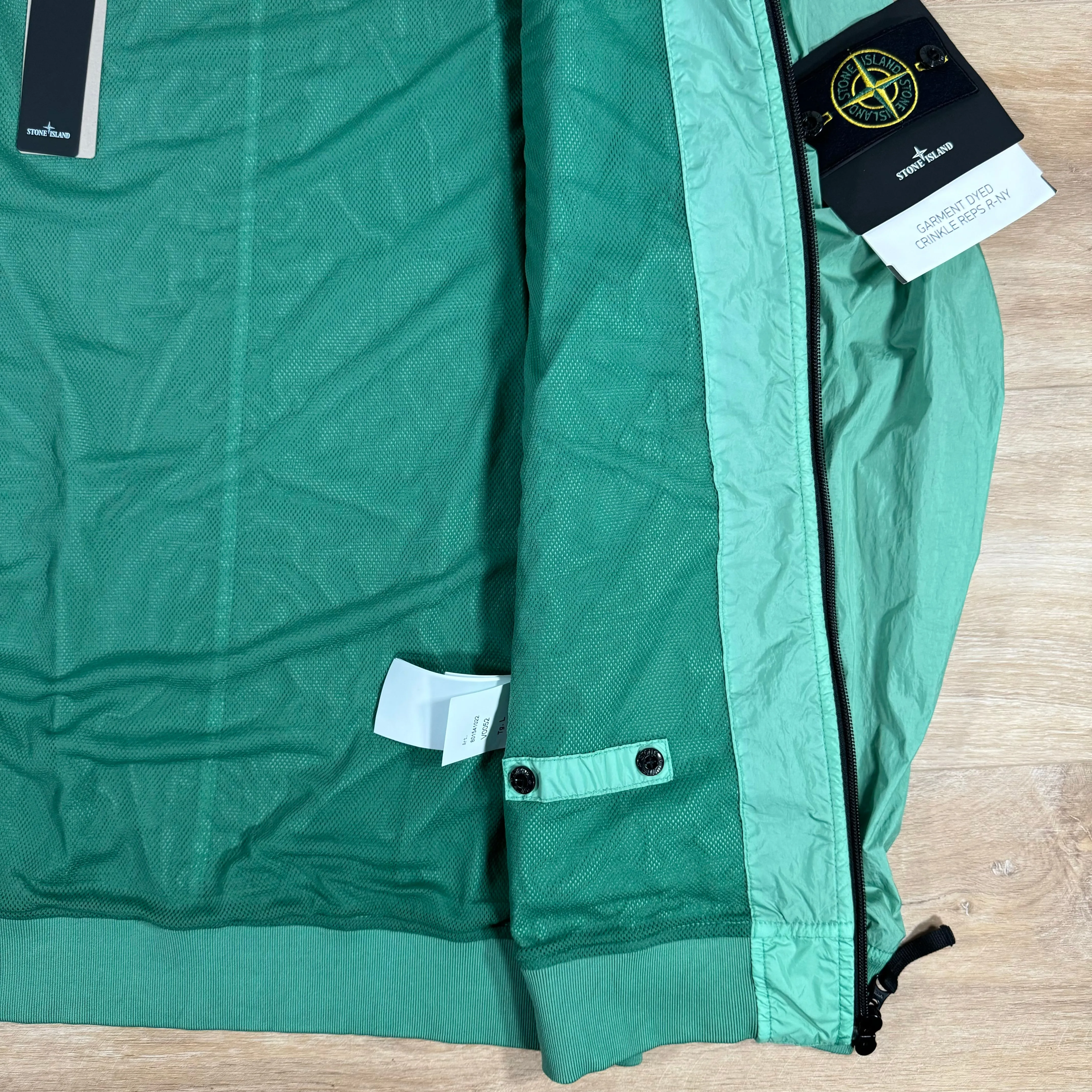 Stone Island Crinkle Reps NY Bomber Jacket in Light Green