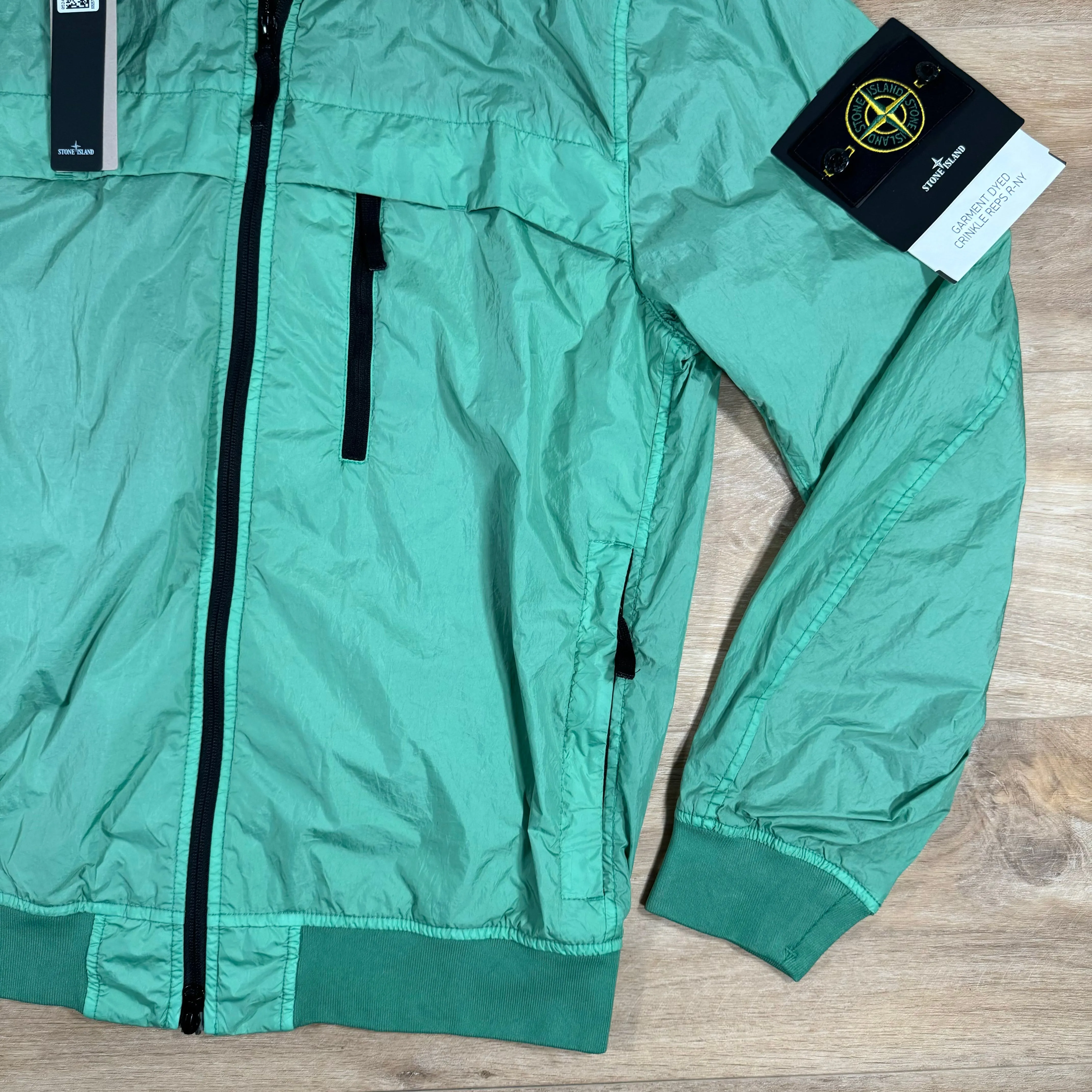 Stone Island Crinkle Reps NY Bomber Jacket in Light Green