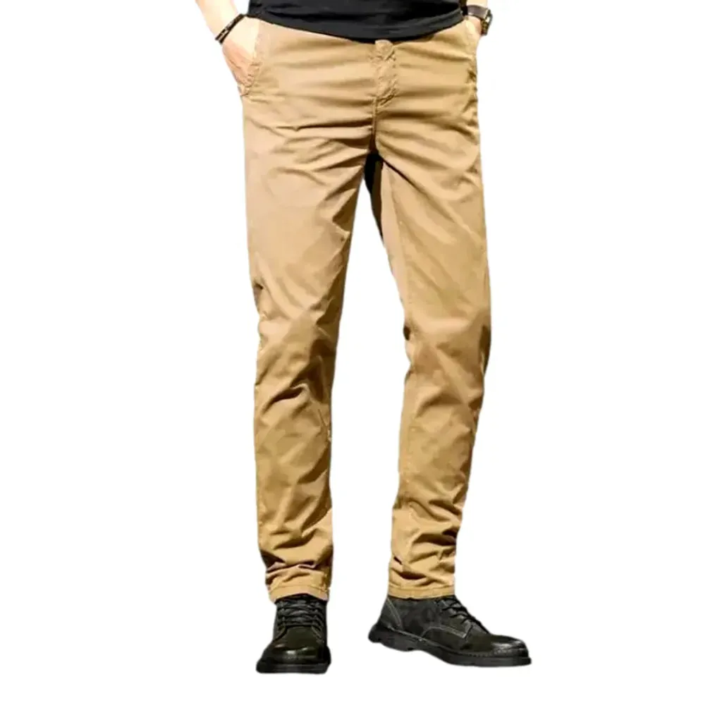 Stretchable mid rise men's denim chinos jeans