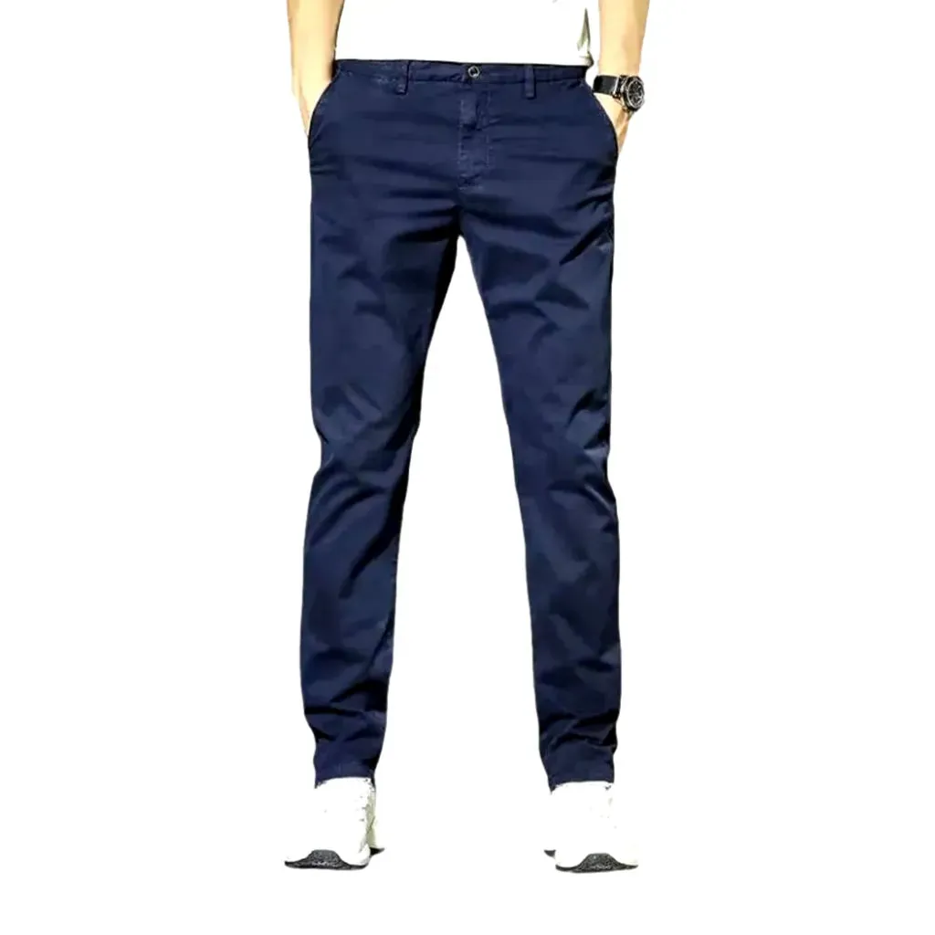 Stretchable mid rise men's denim chinos jeans