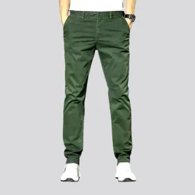 Stretchable mid rise men's denim chinos jeans