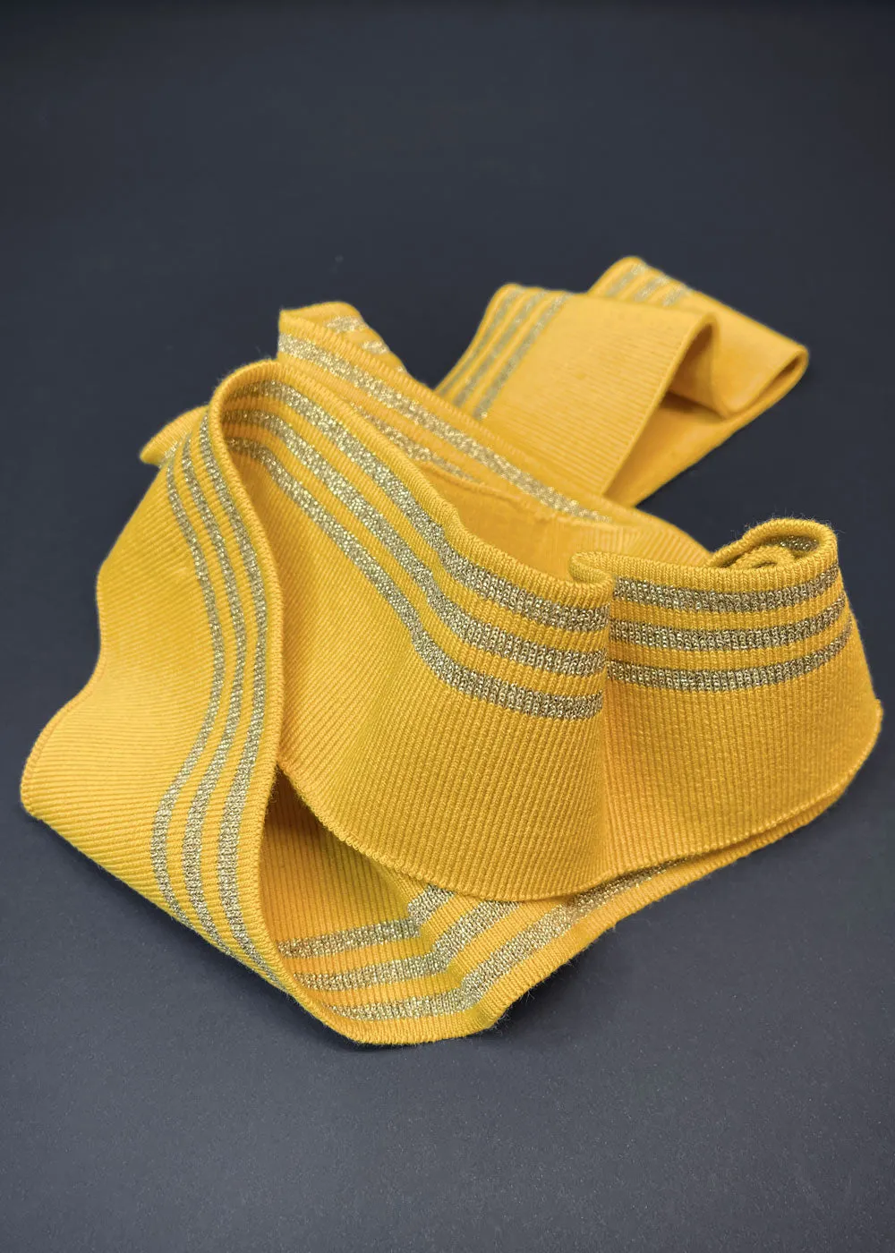 Striped Cotton Rib - Dijon   Gold