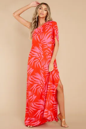 Take The Heat Red Print Maxi Dress