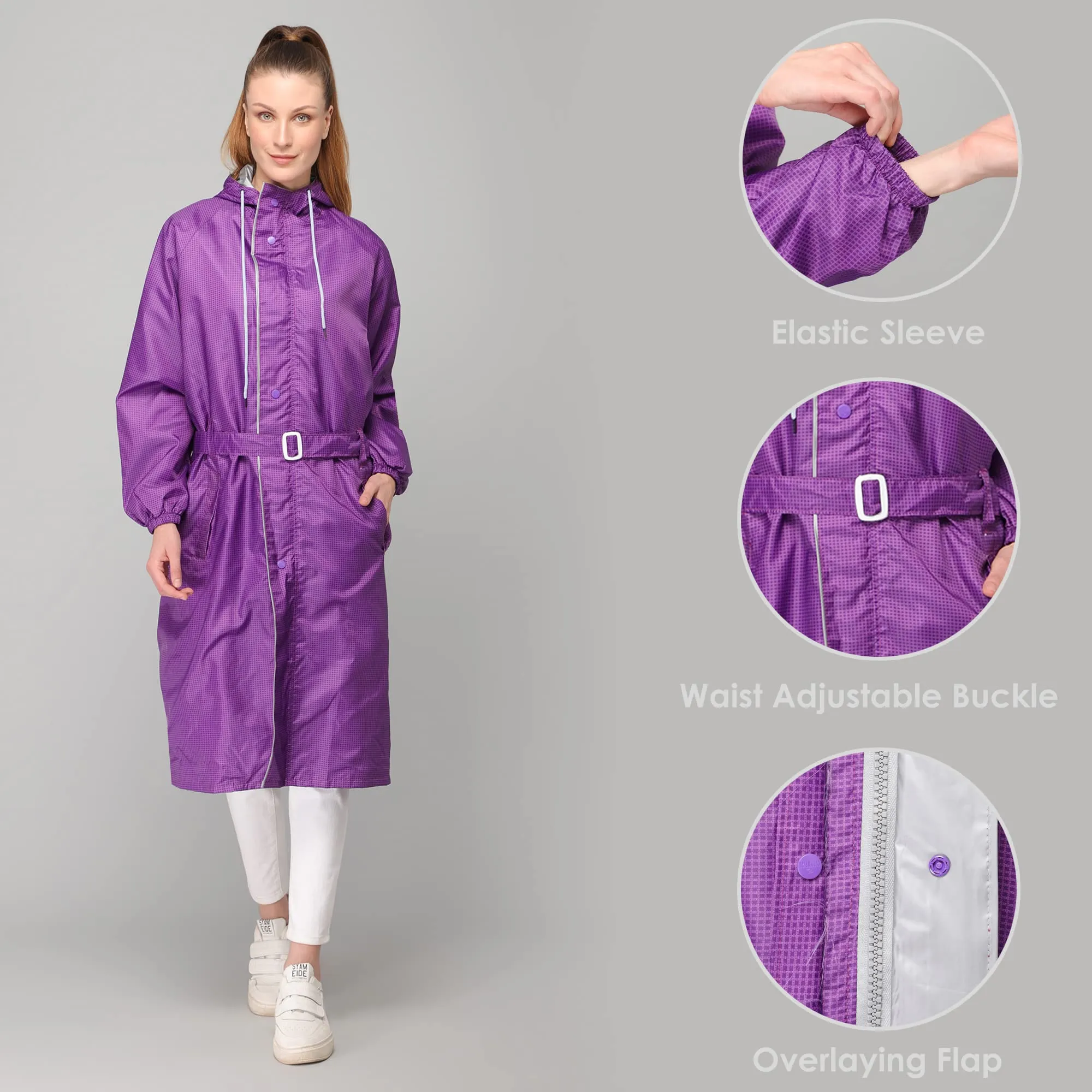 The Clownfish by STRAUSS Raincoats for Women Waterproof Reversible Double Layer. Brilliant Pro Series (Purple, XX-Large)